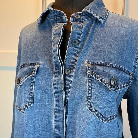 INC Stylish Denim Tunic Shirt - Picture 2 of 8